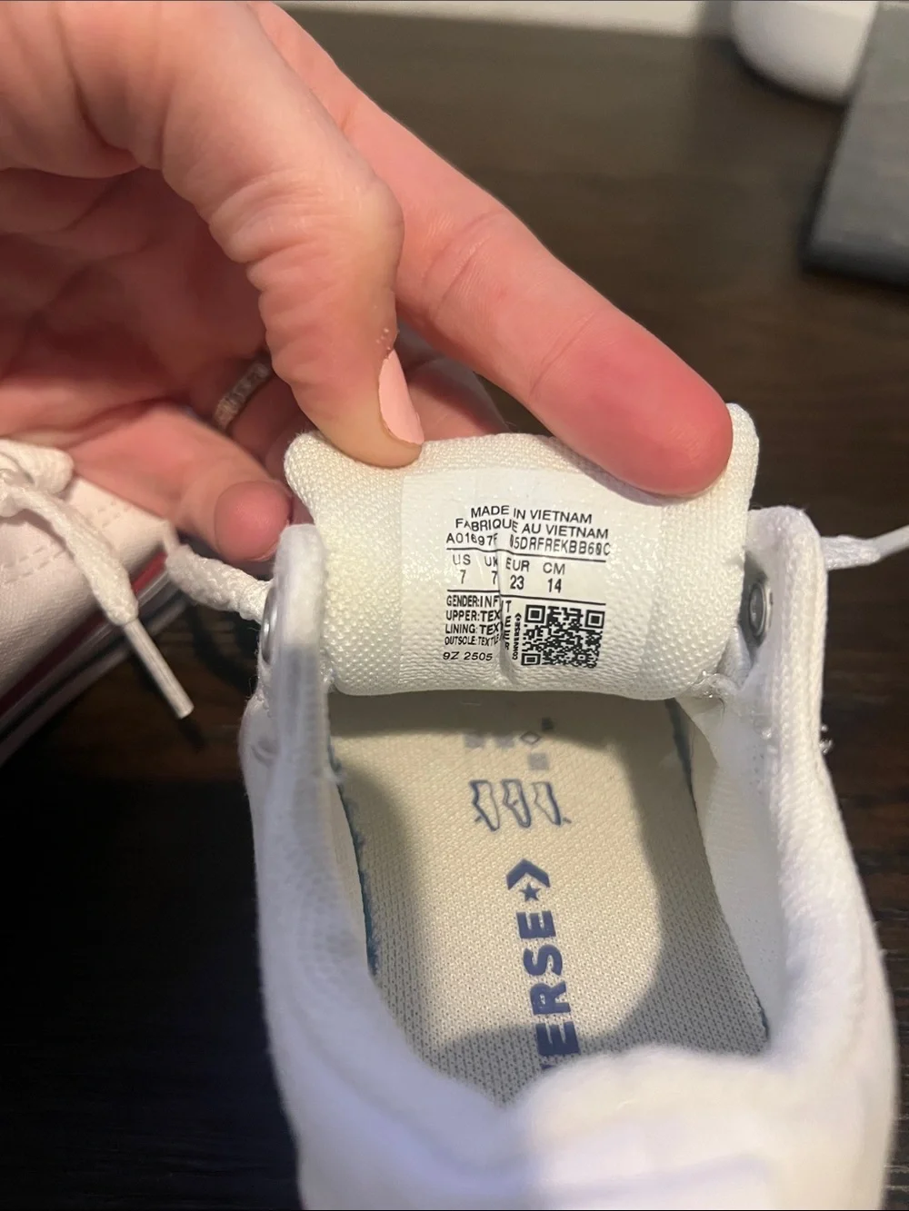Converse Kids White Sneakers with Red Accent